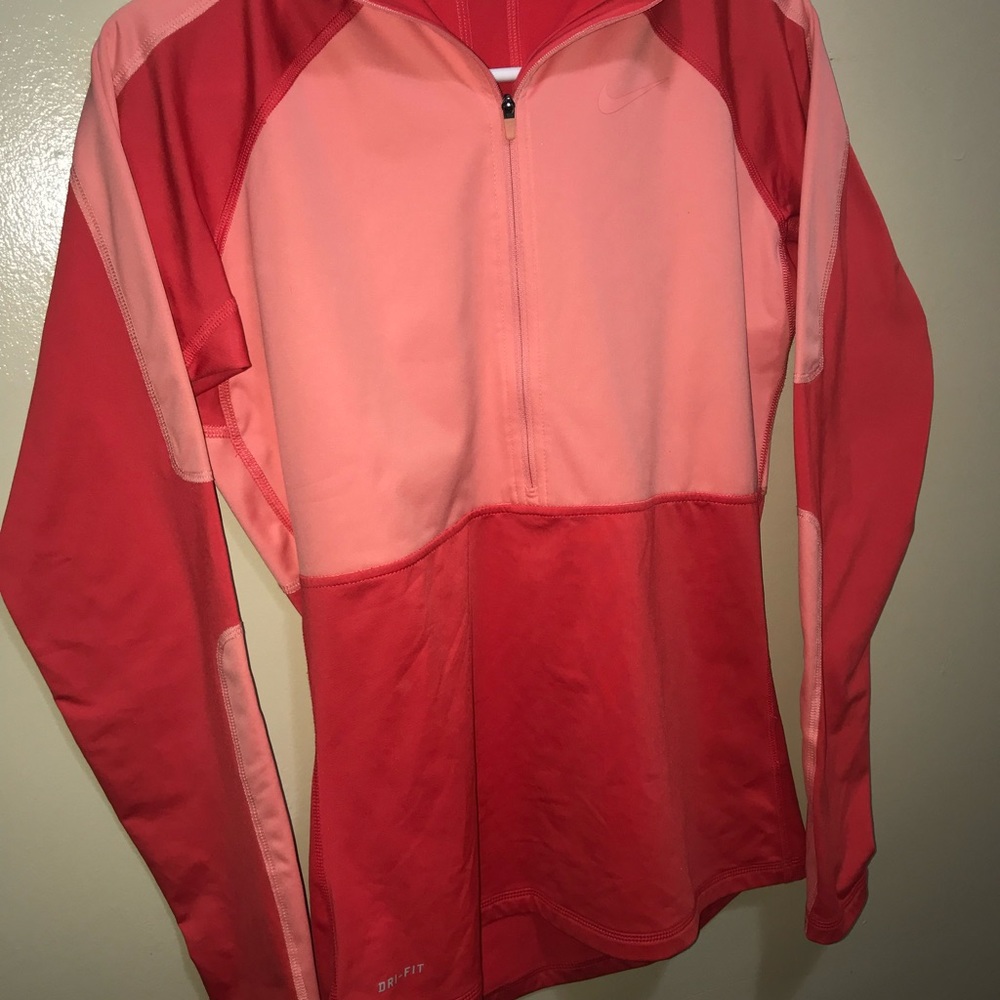 Melon and Peach Nike Pro Half Zip